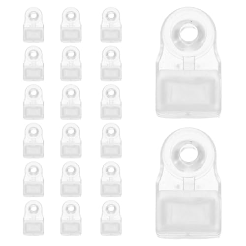 VILLCASE 20 Satz Glasklammern Klare Kunststoff Spiegelhalter Clips mit Schrauben für Schrankwand Tür Glasbefestigung Vielseitig Stabile Halterung von VILLCASE