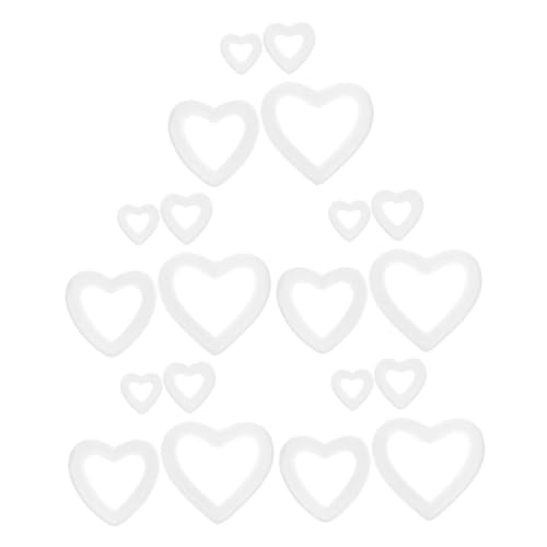 VILLCASE 20 Stück DIY Bastelmaterial für Hochzeitsdekorationen und Valentinstag Kranzgestaltung Weiße Schaumherzen für Wohnraumgestaltung von VILLCASE