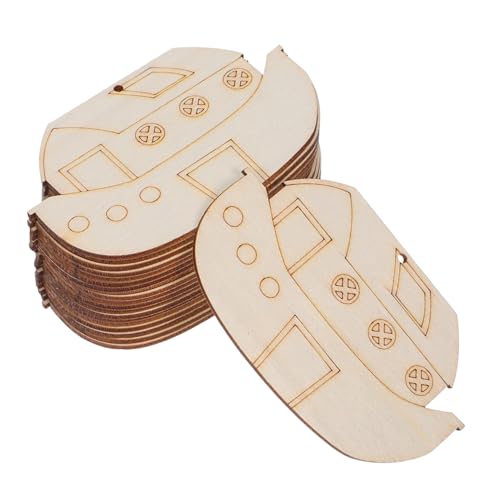 VILLCASE 20 Stück Teiliges Unvollendete Holz Segelboote zum Basteln Naturbelassene Glatte Holzanhänger mit Vielseitig Bemalbar für Nautische Tischdekoration und DIY projekte von VILLCASE