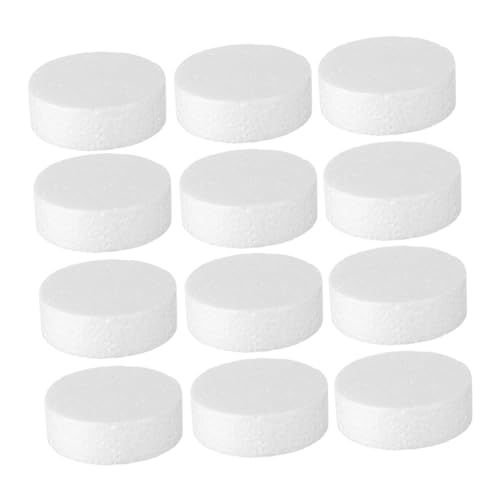 VILLCASE 20 Stück Teiliges Weiße Schaumstoffzylinder Rund Vielseitige Bastelblöcke für DIY Kunst Modellierung Malerei Schulprojekte und Kreative Dekorationen von VILLCASE