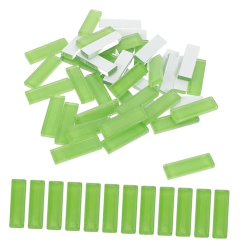 VILLCASE 2Er-Pack Grüne Rechteckige Glasmosaikfliesen für DIY Mosaik Kunsthandwerk Transparente Kristallglasstücke für Spiegel Tabletts Kreative Heimdekoration Geeignet für Anfänger und von VILLCASE