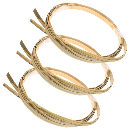 VILLCASE 3rollen Natürliches Bambusrattan Für DIY-korbmaterialien Und Heimwerkerprojekte Handgefertigte Rattanhaut Zum Flechten Und Basteln Pflanzenrattan Zum Reparieren Und Dekorieren von VILLCASE