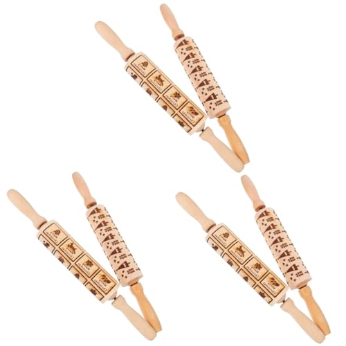 VILLCASE 3 Sätze Ausstecher Plätzchen Graviertes Nudelholz Weihnachtsmuster Urlaub Nudelholz Nudelholzführung Stift Mini-Nudelholz Holz Geschnitzt Graviert Nudelholz Nudelhölzer 2 Stück * 3 VILLCASE 3 Sätze Ausstecher Plätzchen Graviertes Nudelholz Weihnachtsmuster Urlaub Nudelholz Nudelholzführung Stift Mini-Nudelholz Holz Geschnitzt Graviert Nudelholz Nudelhölzer 2 Stück * 3 von VILLCASE