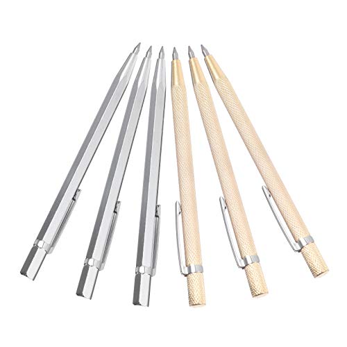 VILLCASE 3 Sätze Schneidemesser Ausstechplatte Handwerkzeug Gravur Kugelschreiber Gravur Stift Gravurstifte Gravierstift Für Glas Reißnadeln Aus Wolframkarbid Aluminiumlegierung 6 Stück * 3 von VILLCASE