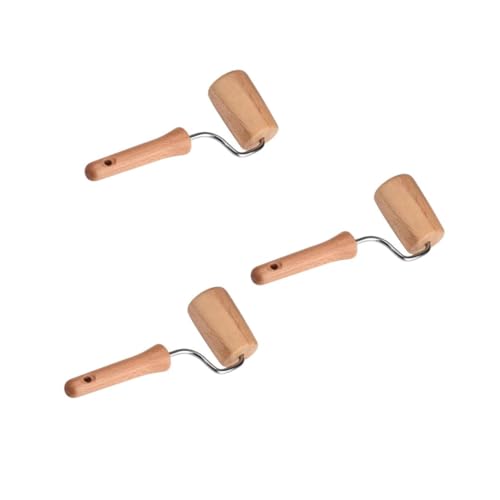 VILLCASE 3 Stck. Diamantrolle Rollstab Aus Holz Rollwerkzeug Strasswalze Hölzern von VILLCASE