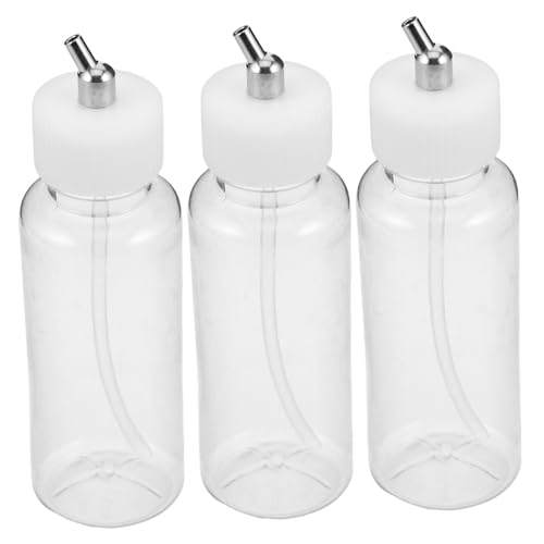 VILLCASE 3 Stück Airbrush Flaschen Kunststoff Farbmischbehälter Siphon Zuführung Leicht Tragbar Praktisch Für Künstler Mobiles Malen von VILLCASE