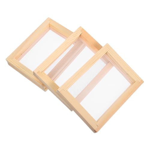 VILLCASE 3 Stück Teiliges Holzrahmen Papierherstellen Naturbelassenes DIY-papierbastelwerkzeug für Handgemachter Holzrahmen für Kreative Schul Bastelprojekte VILLCASE 3 Stück Teiliges Holzrahmen Papierherstellen Naturbelassenes DIY-papierbastelwerkzeug für Handgemachter Holzrahmen für Kreative Schul Bastelprojekte von VILLCASE