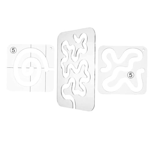 VILLCASE 3 Stück Transparentes Quilting Lineal für Nähmaschinen Präzise Quilting Vorlagen für Tischdecken Teppiche und Mehr von VILLCASE