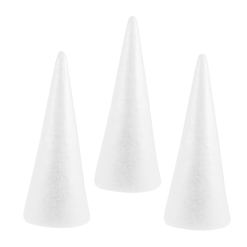VILLCASE 3 Stück Unfertige Schaumstoffkegel für DIY Projekte Weiße Bastelkonen für Kreative Kunstwerke und Feiertagsdekorationen VILLCASE 3 Stück Unfertige Schaumstoffkegel für DIY Projekte Weiße Bastelkonen für Kreative Kunstwerke und Feiertagsdekorationen von VILLCASE