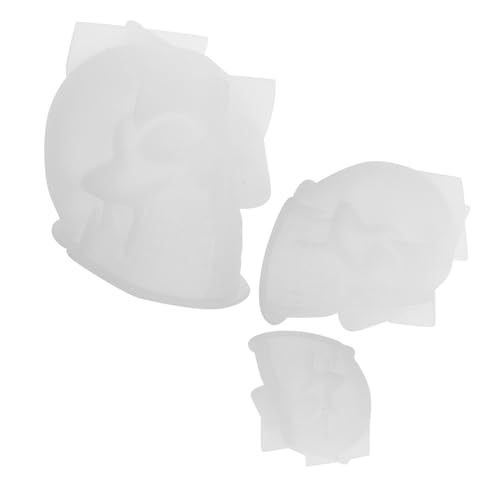 VILLCASE 3 Teilige Totenkopfform Heimdekoration Skelettkopfformen Kunsthandwerksformen Silikonform Totenkopf Skelett Seifenformen Totenkopf Tonformen Halloween Wachsformen von VILLCASE