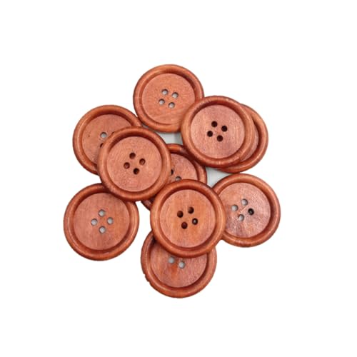 VILLCASE 30 Stück Runde Holzknöpfe mit Vier Löchern Dekorative Nähknöpfe für DIY Basteln Scrapbooking und Bekleidungsprojekte Kaffeebraun VILLCASE 30 Stück Runde Holzknöpfe mit Vier Löchern Dekorative Nähknöpfe für DIY Basteln Scrapbooking und Bekleidungsprojekte Kaffeebraun von VILLCASE