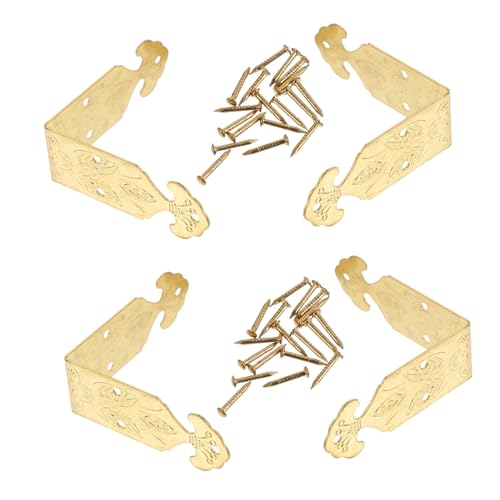 VILLCASE 4 Sätze Teiliges Mittelgroße Doppelseitige Kupfer eckschutzkappen für Holzboxen Schmuckkästen und Geschenkboxen Antike Messing Ecken Robuste Eckbeschützer zur Verstärkung und VILLCASE 4 Sätze Teiliges Mittelgroße Doppelseitige Kupfer eckschutzkappen für Holzboxen Schmuckkästen und Geschenkboxen Antike Messing Ecken Robuste Eckbeschützer zur Verstärkung und von VILLCASE