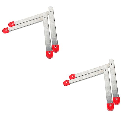 VILLCASE 4 Stck Klappbare Leiterbeschläge Teilig Aluminiumlegierung Scharnier mit Arretierung für Dachbodentreppe Stabile Verstärkung Einfache Montage Kompatibel mit Leitern von VILLCASE