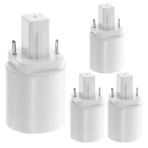 VILLCASE 4 Stück G24d Konversionslampenkopf Adapter Für Lichtsteckdosen Adapter G24 Auf E27 Leitfähiges Kupferblech [andere Materialien]: Flammhemmendes Pbt Schalter Mogul Weiß Lampenhalter von VILLCASE