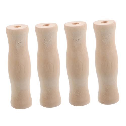 VILLCASE 4 Stück Feilenheft Holz, Grill Holzgriffe für Küchenutensilien, Holz Griffe für Camping und Outdoor BBQ, Ergonomischem Design Hitzebeständige Griffe von VILLCASE