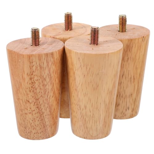 VILLCASE 4 Stück Möbelbeine Aus Massivholz Möbelfüße Holzbeine Für Tisch Couchbeine Aus Holz Ersatz-sofabeine Bettbeine Couch Beine Couch Füße Kommode Beine Khaki Hölzern von VILLCASE
