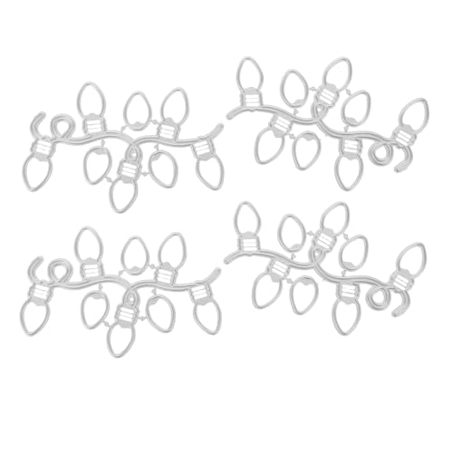 VILLCASE 4 Stück Teiliges Carbon-stahl Stanzformen Weihnachtsornamente Prägeschablonen für Scrapbooking Kartenherstellung DIY Metall Stanzschablonen für Weihnachtsdeko und Bastelprojekte von VILLCASE