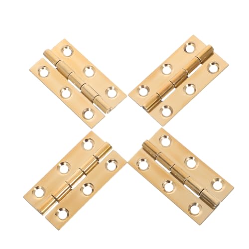 VILLCASE 4 Stück Teiliges Kleine Kupfer Möbelscharnier Robustes Flaches Scharnier für Schrank Kleiderschranktüren Platzsparendes Design Dekorative Scharniere für Möbel mit Elegantem Finish von VILLCASE