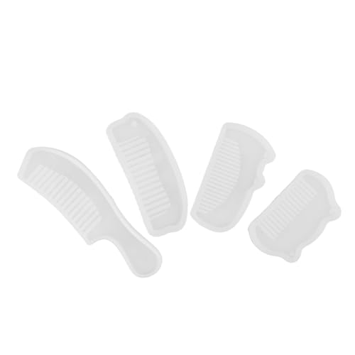 VILLCASE 4 Stück Teiliges Silikonform für Resin Gießen Transparente Haarkamm Gießform mit Breiten Zähnen Vielseitig Kompatibel mit Epoxid Uv-harz für DIY Schmuck und Handwerksprojekte von VILLCASE