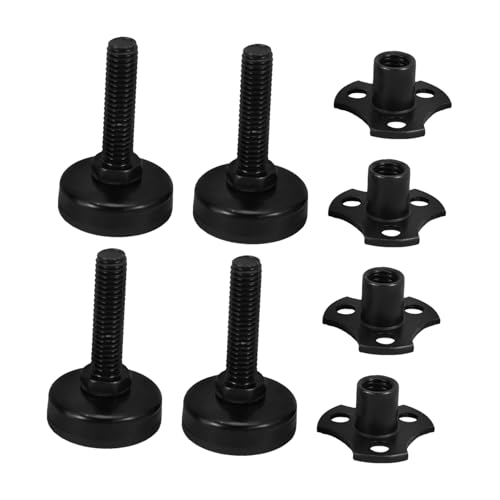VILLCASE 4 Stück Verstellbare Möbelbeine Schwerlast Nivellierfüße mit Schrauben und Werkzeug Kratzfeste Stellfüße für Tische Schränke Arbeitsbänke zur Bodenanpassung von VILLCASE