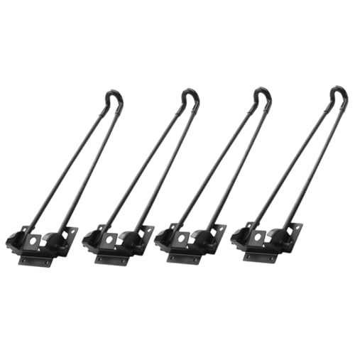 VILLCASE 4 Stück klappbare Tischbeine Klappbeine für Tisch klappbare Beinmöbel Beistelltischbeine einstellbar Schreibtischbeine aus Metall couchtischbeine Metall Eisen Black von VILLCASE