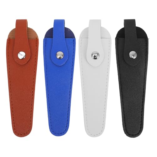 VILLCASE 4-Teiliges Set Scherenetui Aus PU Leder – SicherheitsschutzhüLle FüR Haarscheren, Nagelscheren Und Friseurscheren Bis - 15x4.3cm Scherenabdeckung von VILLCASE