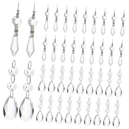 VILLCASE 48 Stück Teiliges Transparente Hängende Ersatzteile Octagon und Spitze Tropfen Vielseitige Dekoration für Kronleuchter Fenster und Schmuck Leicht und Elegant VILLCASE 48 Stück Teiliges Transparente Hängende Ersatzteile Octagon und Spitze Tropfen Vielseitige Dekoration für Kronleuchter Fenster und Schmuck Leicht und Elegant von VILLCASE