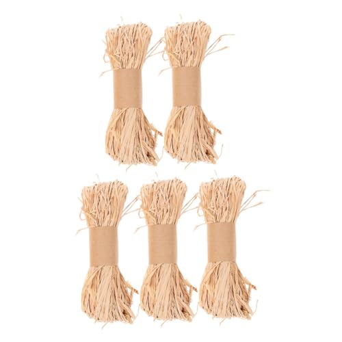 VILLCASE 5 Stück Teiliges Natur-raffia Bastband pro Umweltfreundliches Papierband für DIY Basteln Blumendekoration Geschenkverpackung Handarbeit und Kreative Floristik Projekte von VILLCASE