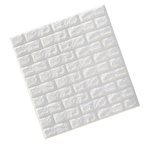 VILLCASE 5 Stück Ziegelwand Sticker Selbstklebend Weiß Xpe schaum Wasserfest Schallschutz Raum Wanddekor für Tv Hintergrund Sofa Wohnzimmer von VILLCASE