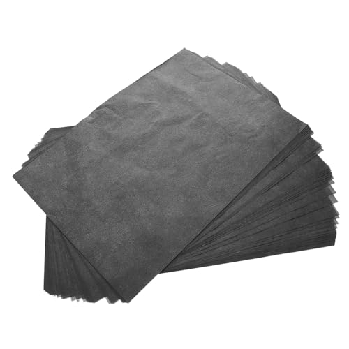 VILLCASE 50 Blatt Graphit Transferpapier Schwarz Wiederverwendbar für Präzises Nachzeichnen und Metalloberflächen für Künstler und Designer von VILLCASE