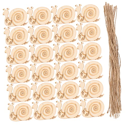 VILLCASE Kinderspielzeug 50 Sets Blanko Holzschnitzel Schnecke Krippen Krippenschmuck Für Kinder Holzschnecke Ausschnitte Schneckenformen Holzstücke Tierfarbe Kind Rustikale von VILLCASE