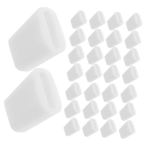 VILLCASE 50 Stück Gummi Füße für Spülbecken Gitter Schutzraster Rutschfest Flexibel Elastisch für Küchen Geschirr Abtropfgestell und Spüle Zubehör Weiß von VILLCASE