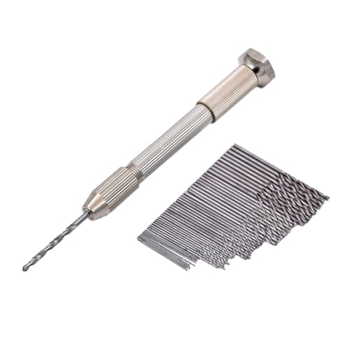 VILLCASE 51 Teiliges Handbohrer set mit Mini drehfutter Spiralbohrer und Drahtmess bits Hochwertiges Manuelles Drehwerkzeug für Schmuck Uhrenreparatur Langlebig und Präzise Geeignet von VILLCASE