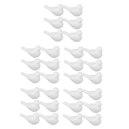 VILLCASE 5sets Vogelschaum Weißer Embryo Vogelabwehrmittel Pfauen-gartendekoration Papagei Dekorativer Vogelkäfig Dekorativer Vogelschmuck Schaumdekor DIY Malerei Vögel 6pcs*5 von VILLCASE