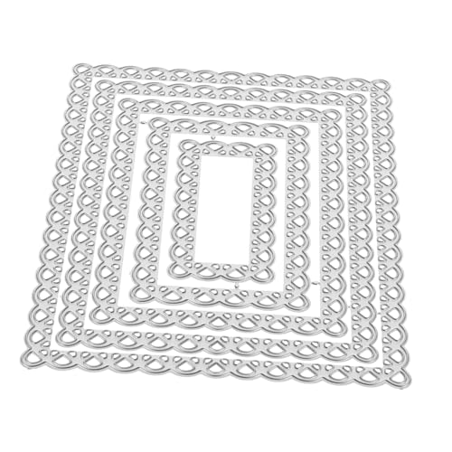 VILLCASE 5stücke Stanzformen Aus Metall Rechteckige Spitzenrahmen Für Kartengestaltung Stanzschablonen Für Scrapbooking Und Papierbasteln Prägeschablonen Mit Spitzenrahmen-Design von VILLCASE