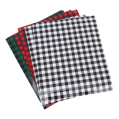 VILLCASE 6 Blätter Weihnachts Plaid Wärmeübertragungsfolie Teiliges Diy Kleidung Vinyl für Druckmaschinen Hitzebeständig und Langlebig für und Außeneinsatz von VILLCASE