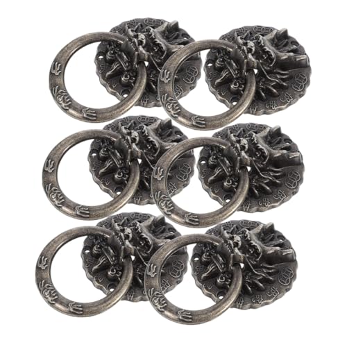 VILLCASE 6 Stück Antike Schrankgriffe aus Legiertem Metall Retro Dragon Head Design mit Schrauben Vintage Möbelgriffe für Weinkisten Kommoden Küchenschränke Büro und Zuhause von VILLCASE