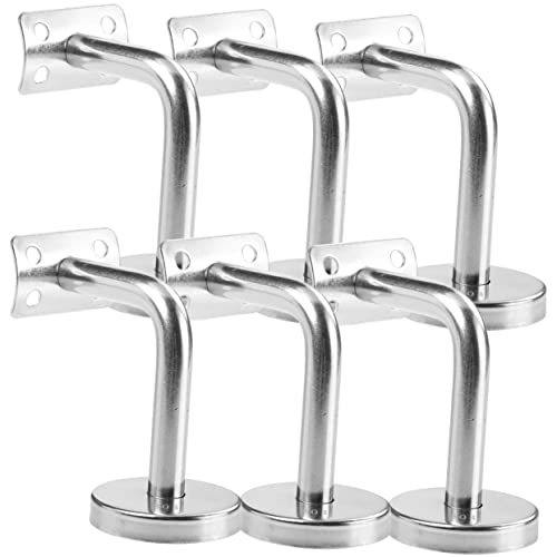 VILLCASE 6 Stück Edelstahl -Handläufhalterung Geländerhalter Treppe Handläufe drinnen Treppenhandlaufhalterung Treppengeländer -Hardware treppengeländer halterungen Rostfreier Stahl Silber von VILLCASE
