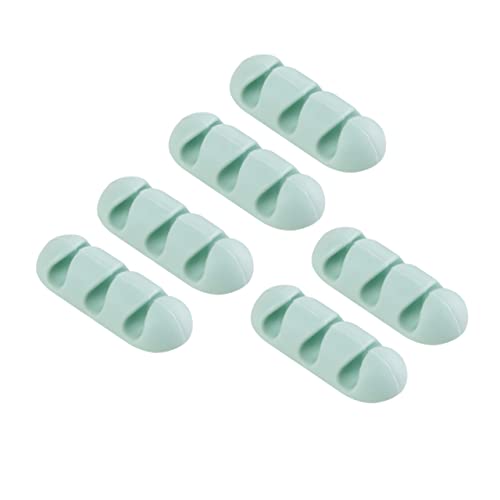 VILLCASE 6 Stück Kabelhalter Clips für Schreibtisch Kreative Silikon Kabelmanager für Kabelorganisation Selbstklebend für Datenkabel Zufälligen von VILLCASE
