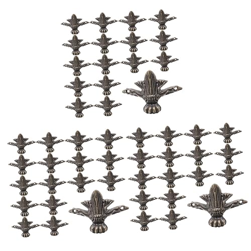 VILLCASE 60 Stck Teiliges Möbel Füße Antikem Zinklegierung Robuste Holzbox Beine mit Schrauben Korrosionsbeständig Vielseitig für Schmuckkästen Holzbehälter und Möbel Zubehör Einfache von VILLCASE