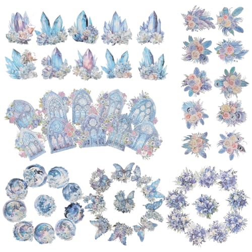 VILLCASE 6taschen Teiliges Von Blauen Blumen Aufklebern Für Scrapbooking Und -projekte Dekorative Sticker Für Notizbücher Kalender Und Karten Hochwertige Kunststoffmaterialien Für VILLCASE 6taschen Teiliges Von Blauen Blumen Aufklebern Für Scrapbooking Und -projekte Dekorative Sticker Für Notizbücher Kalender Und Karten Hochwertige Kunststoffmaterialien Für von VILLCASE