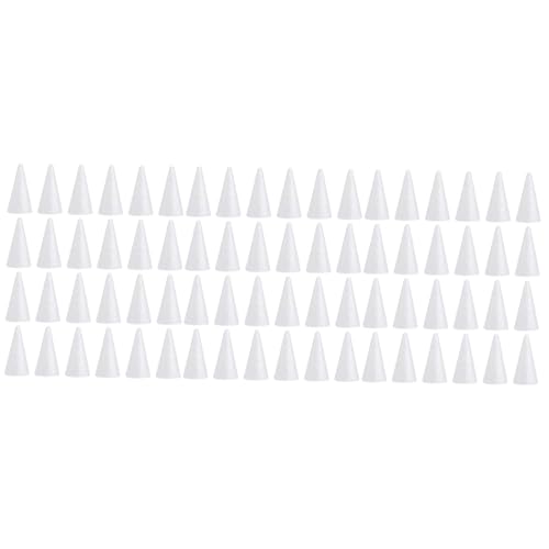 VILLCASE 72 STK Schaumkegel Große Weihnachtsspielzeuge Durchmesser Handgefertigter Schaumstoffkegel Dekoration Kegelförmige Schäume Schaumstoffblöcke Zum Basteln Blatt Modellieren Kind Weiß von VILLCASE