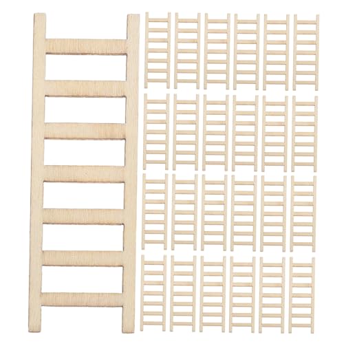 VILLCASE 72 Stück Miniatur Holzleitern Kleine Trittleiter Mini Leiter Miniaturleiter Winzige Leiter Modell Spielzeugleiter Puppenhaus Miniatur Zubehör Trittleiter Für von VILLCASE