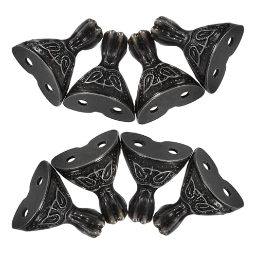 VILLCASE 8 Stück Teiliges Retro Metallfüße aus Zinklegierung für Schmuckkästen Möbelbeine Eckschutz für Kleine Aufbewahrungs Geschenkboxen Stabil und Dekorativ Einfache Montage von VILLCASE