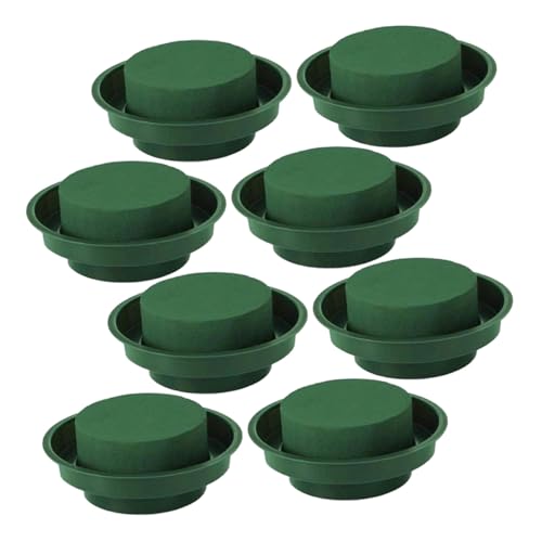 VILLCASE 8 Stück Teiliges Rundes Blumensteckschaum Schale Grüner Nasssteckschaum für Blumendekoration Arrangements Stabiler Blumenhalter für Hochzeit Party DIY Dekoration von VILLCASE