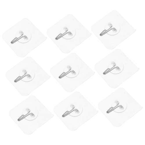 VILLCASE 8 Stück Teiliges Transparent Selbstklebende Wandhaken mit Starkem Klebestreifen Nahtloser Edelstahl Klebehaken für Küche Bad Wohnzimmer Einfach zu Befestigen und Rückstandsfrei von VILLCASE