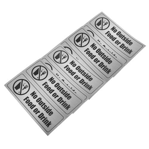 VILLCASE 8 Stück Verboten Außenlebensmittel Aufkleber Selbstklebendes PVC Warnschild für Büro Restaurant und Bars Hinweis für Speisen oder Getränke Geschäftsräumen von VILLCASE