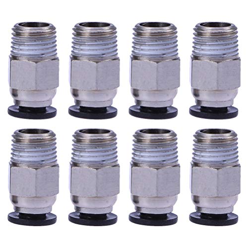 VILLCASE 8st Stoßverbinder Ptfe-schlauchverschraubung Rohrverschraubung Für 3d-drucker Männlich Gerade Pneumatisch Ptfe-schlauch Drücken 3d Drucker Luftröhre von VILLCASE