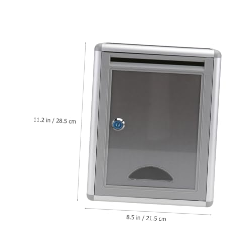 VILLCASE Aluminiumlegierung Wandbriefkasten mit Schloss Silber graue Multifunktionale Vorschlags Beschwerdebox Abschließbar Große Kapazität Sichere Aufbewahrung für Briefe und Dokumente von VILLCASE