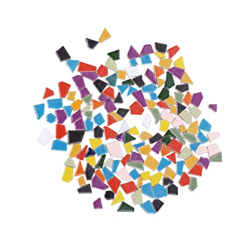 VILLCASE Diy Handmade Mosaikstein Keramikfragmente Unregelmäßige Glitzer Kristallstein Bastelmaterialien Gemischte Farben für Fotoalben Tassen Blumentöpfe und Kreative Projekte von VILLCASE